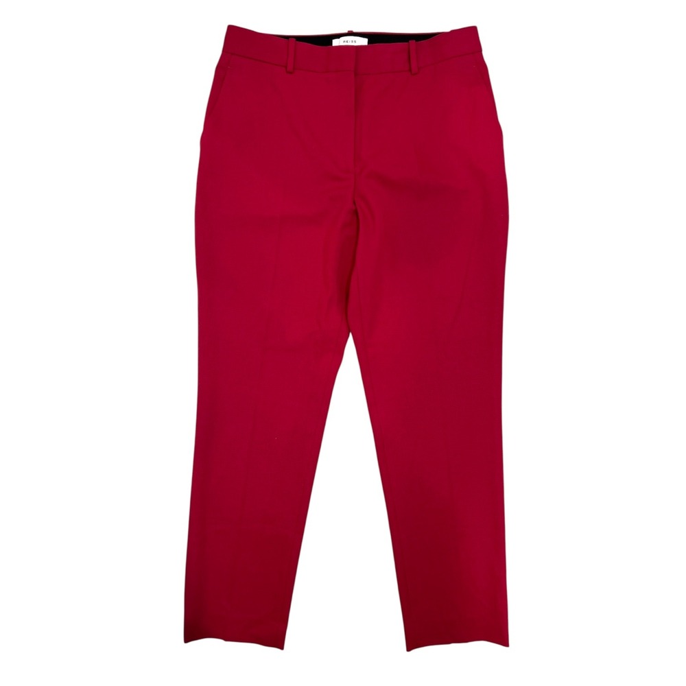 Reiss | Miller Wool Blend Pink Raspberry Pants Size 8 Career Office Professional - Picture 2 of 8